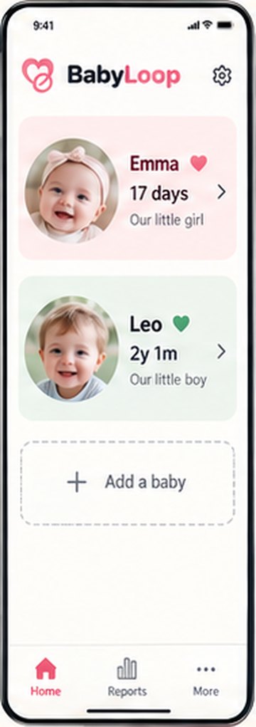 BabyLoop home screen