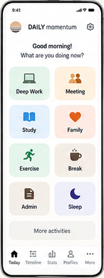Daily Momentum home screen